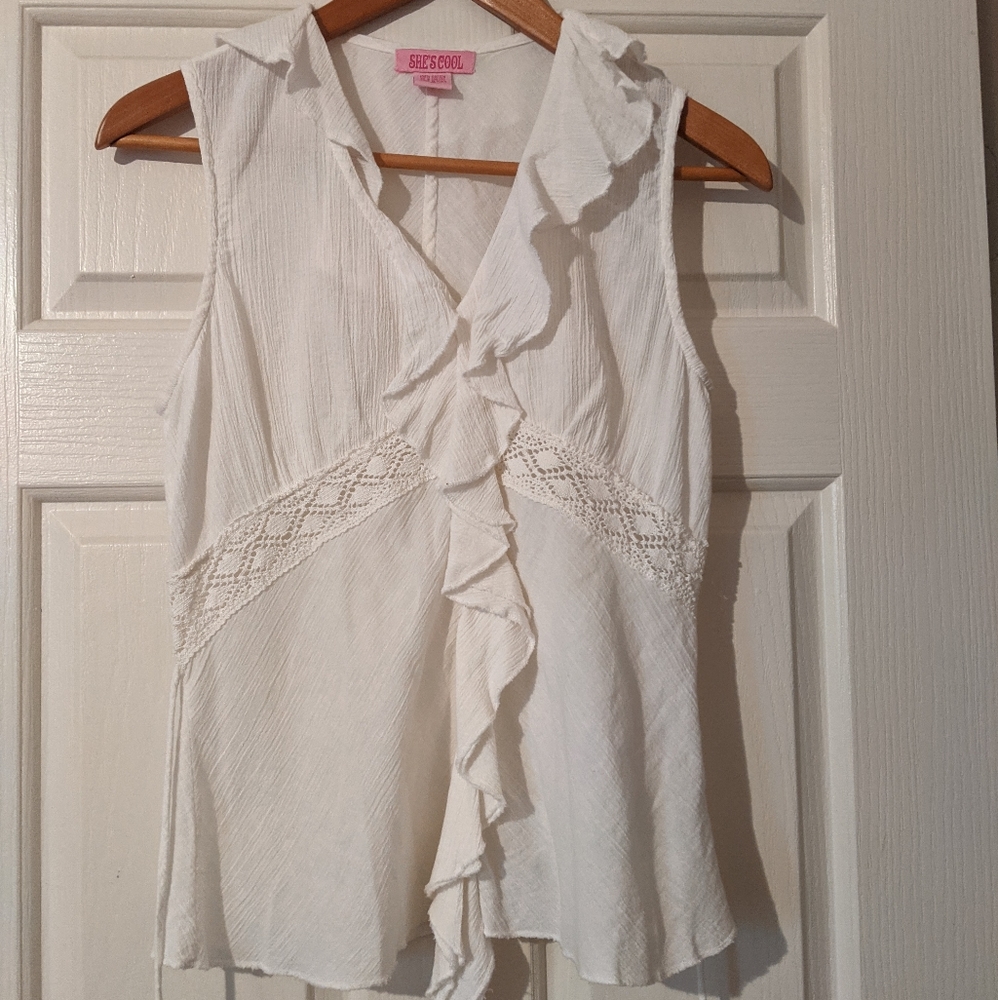 100% cotton boho off-white top